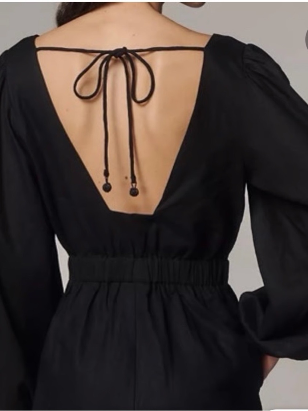 NWT - FARM Rio x Anthropolgie - Black Long-Sleeve Top with Cream Butterfly Motif - Picture 3 of 8